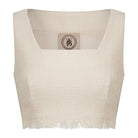 Ariana Cream Tweed Three - Piece Set with Cropped Jacket & Ruffle Skirt - TweedLaBelAriana Cream Tweed Three - Piece Set with Cropped Jacket & Ruffle Skirttweedjackettweed