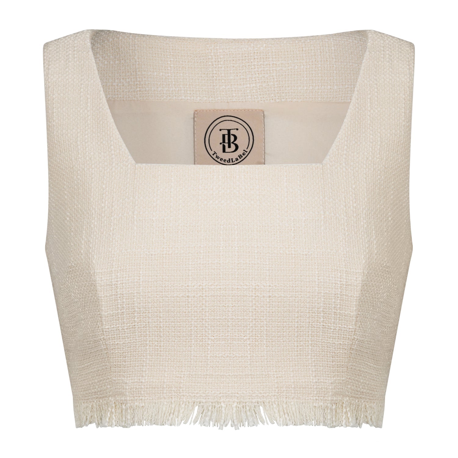 Ariana Cream Tweed Three - Piece Set with Cropped Jacket & Ruffle Skirt - TweedLaBelAriana Cream Tweed Three - Piece Set with Cropped Jacket & Ruffle Skirttweedjackettweed