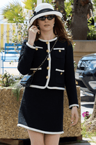 Veronica saint - Claire Black And White Tweed Suit Set - TweedLaBelVeronica saint - Claire Black And White Tweed Suit Settweedjackettweed